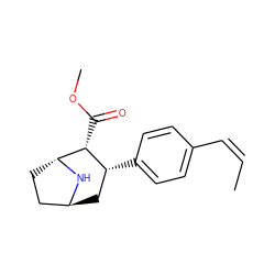 C/C=C\c1ccc([C@@H]2C[C@H]3CC[C@@H](N3)[C@@H]2C(=O)OC)cc1 ZINC000169319428