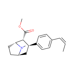 C/C=C\c1ccc([C@H]2C[C@H]3CC[C@H]([C@@H]2C(=O)OC)N3C)cc1 ZINC000100921402