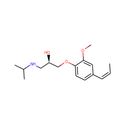 C/C=C\c1ccc(OC[C@H](O)CNC(C)C)c(OC)c1 ZINC000090192395