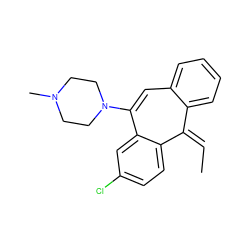 C/C=C1/c2ccccc2C=C(N2CCN(C)CC2)c2cc(Cl)ccc21 ZINC000026378860