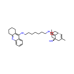 C/C=C1\[C@H]2C=C(C)C[C@]1(N)C[C@@H](NCCCCCCCNc1c3c(nc4ccccc14)CCCC3)C2 ZINC000013704683