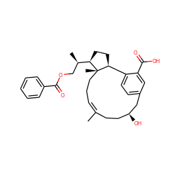 C/C1=C/CC[C@@]2(C)[C@@H](CC[C@@H]2[C@H](C)COC(=O)c2ccccc2)c2ccc(cc2C(=O)O)C[C@@H](O)CC1 ZINC000029404970