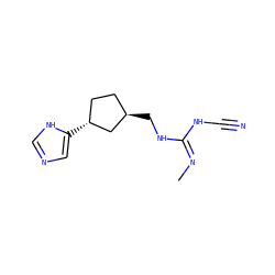 C/N=C(/NC#N)NC[C@@H]1CC[C@@H](c2cnc[nH]2)C1 ZINC000653883179