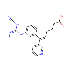 C/N=C(/NC#N)Nc1cccc(/C(=C\CCCC(=O)O)c2cccnc2)c1 ZINC000013796556