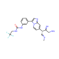 C/N=C/[C@@H](C(=N)CN)c1ccn2c(-c3cccc(NC(=O)NCC(F)(F)F)c3)cnc2c1 ZINC000169704615