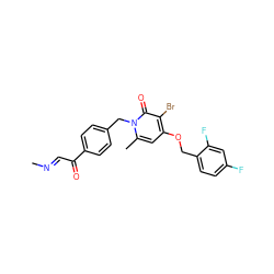 C/N=C/C(=O)c1ccc(Cn2c(C)cc(OCc3ccc(F)cc3F)c(Br)c2=O)cc1 ZINC000049034284