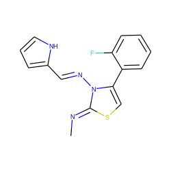 C/N=c1\scc(-c2ccccc2F)n1/N=C/c1ccc[nH]1 ZINC000013878992