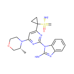 C=[S@@](N)(=O)C1(c2cc(N3CCOC[C@H]3C)nc(-n3c(N)nc4ccccc43)n2)CC1 ZINC000169694610