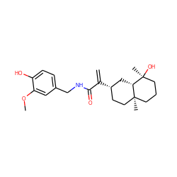 C=C(C(=O)NCc1ccc(O)c(OC)c1)[C@H]1CC[C@]2(C)CCC[C@](C)(O)[C@H]2C1 ZINC000027200395