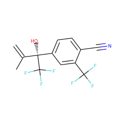 C=C(C)[C@@](O)(c1ccc(C#N)c(C(F)(F)F)c1)C(F)(F)F ZINC000653858776