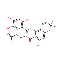 C=C(C)[C@H]1Cc2c(oc3c4c(cc(O)c3c2=O)OC(C)(C)C=C4)-c2c(O)cc(O)c(O)c21 ZINC000013373147