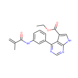 C=C(C)C(=O)Nc1cccc(-c2ncnc3[nH]cc(C(=O)OCC)c23)c1 ZINC000218974204