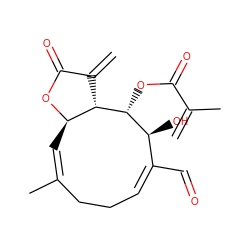 C=C(C)C(=O)O[C@@H]1[C@@H](O)/C(C=O)=C\CC/C(C)=C/[C@H]2OC(=O)C(=C)[C@H]12 ZINC000102239801