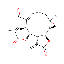 C=C(C)C(=O)O[C@@H]1[C@@H](O)/C(C=O)=C\CC[C@@]2(C)O[C@H]2[C@H]2OC(=O)C(=C)[C@H]12 ZINC000013585314