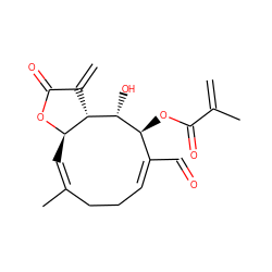 C=C(C)C(=O)O[C@H]1/C(C=O)=C\CC/C(C)=C/[C@H]2OC(=O)C(=C)[C@@H]2[C@@H]1O ZINC000101036428