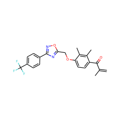 C=C(C)C(=O)c1ccc(OCc2nc(-c3ccc(C(F)(F)F)cc3)no2)c(C)c1C ZINC000045259647