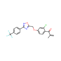 C=C(C)C(=O)c1ccc(OCc2nc(-c3ccc(C(F)(F)F)cc3)no2)cc1Cl ZINC000045254532