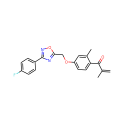 C=C(C)C(=O)c1ccc(OCc2nc(-c3ccc(F)cc3)no2)cc1C ZINC000045260078