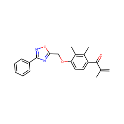 C=C(C)C(=O)c1ccc(OCc2nc(-c3ccccc3)no2)c(C)c1C ZINC000045254655