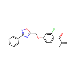 C=C(C)C(=O)c1ccc(OCc2nc(-c3ccccc3)no2)cc1Cl ZINC000045245649