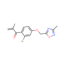 C=C(C)C(=O)c1ccc(OCc2nc(C)no2)cc1Br ZINC000045259574