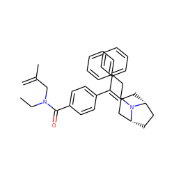 C=C(C)CN(CC)C(=O)c1ccc(C(=C2C[C@@H]3CC[C@H](C2)N3CCc2ccccc2)c2ccccc2)cc1 ZINC000026190178