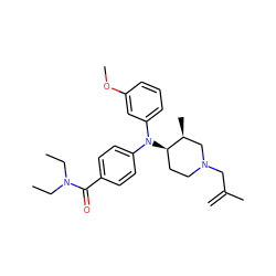 C=C(C)CN1CC[C@@H](N(c2ccc(C(=O)N(CC)CC)cc2)c2cccc(OC)c2)[C@@H](C)C1 ZINC000013862307