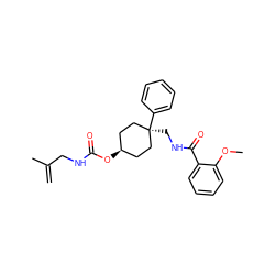 C=C(C)CNC(=O)O[C@H]1CC[C@@](CNC(=O)c2ccccc2OC)(c2ccccc2)CC1 ZINC000100941883