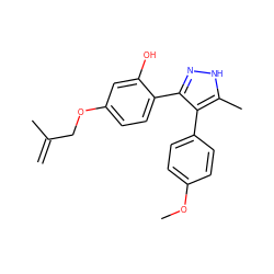 C=C(C)COc1ccc(-c2n[nH]c(C)c2-c2ccc(OC)cc2)c(O)c1 ZINC000017858262