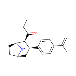 C=C(C)c1ccc([C@H]2C[C@H]3CC[C@@H]([C@H]2C(=O)CC)N3C)cc1 ZINC000033980674