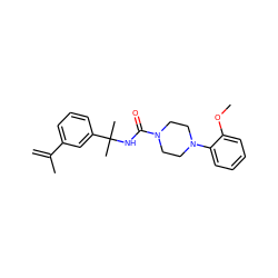 C=C(C)c1cccc(C(C)(C)NC(=O)N2CCN(c3ccccc3OC)CC2)c1 ZINC000001159505