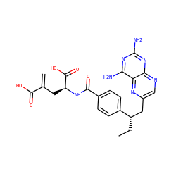 C=C(C[C@H](NC(=O)c1ccc([C@@H](CC)Cc2cnc3nc(N)nc(N)c3n2)cc1)C(=O)O)C(=O)O ZINC000001634447