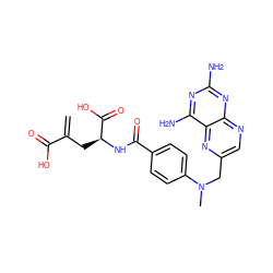 C=C(C[C@H](NC(=O)c1ccc(N(C)Cc2cnc3nc(N)nc(N)c3n2)cc1)C(=O)O)C(=O)O ZINC000013860902