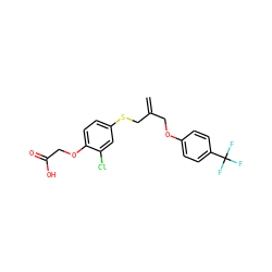 C=C(COc1ccc(C(F)(F)F)cc1)CSc1ccc(OCC(=O)O)c(Cl)c1 ZINC000038309475