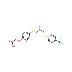 C=C(CSc1ccc(C(F)(F)F)cc1)CSc1ccc(OCC(=O)O)c(C)c1 ZINC000040401175