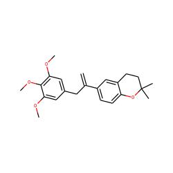 C=C(Cc1cc(OC)c(OC)c(OC)c1)c1ccc2c(c1)CCC(C)(C)O2 ZINC000028525815