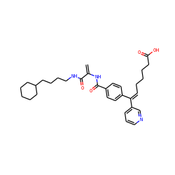 C=C(NC(=O)c1ccc(/C(=C\CCCCC(=O)O)c2cccnc2)cc1)C(=O)NCCCCC1CCCCC1 ZINC000013782527