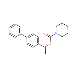 C=C(OC(=O)N1CCCCC1)c1ccc(-c2ccccc2)cc1 ZINC000043207251