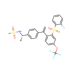 C=C(c1ccc([C@H](C)NS(C)(=O)=O)cc1)c1ccc(OC(F)(F)F)cc1S(=O)(=O)c1ccccc1F ZINC000028528573