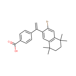 C=C(c1ccc(C(=O)O)cc1)c1cc2c(cc1Br)C(C)(C)CCC2(C)C ZINC000013738455