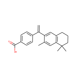 C=C(c1ccc(C(=O)O)cc1)c1cc2c(cc1C)C(C)(C)CCC2 ZINC000013742674