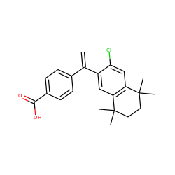 C=C(c1ccc(C(=O)O)cc1)c1cc2c(cc1Cl)C(C)(C)CCC2(C)C ZINC000013738454