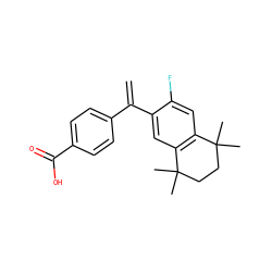 C=C(c1ccc(C(=O)O)cc1)c1cc2c(cc1F)C(C)(C)CCC2(C)C ZINC000013738453