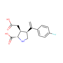 C=C(c1ccc(F)cc1)[C@H]1CN[C@H](C(=O)O)[C@H]1CC(=O)O ZINC000013758368