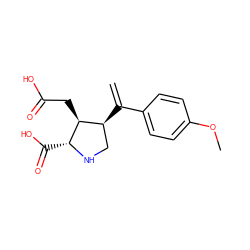 C=C(c1ccc(OC)cc1)[C@H]1CN[C@H](C(=O)O)[C@H]1CC(=O)O ZINC000013758366