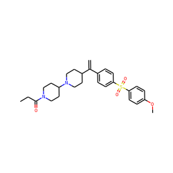 C=C(c1ccc(S(=O)(=O)c2ccc(OC)cc2)cc1)C1CCN(C2CCN(C(=O)CC)CC2)CC1 ZINC000026378978