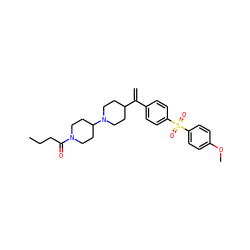 C=C(c1ccc(S(=O)(=O)c2ccc(OC)cc2)cc1)C1CCN(C2CCN(C(=O)CCC)CC2)CC1 ZINC000026377016