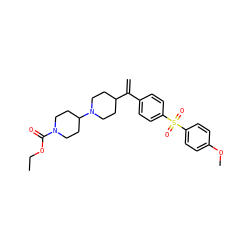 C=C(c1ccc(S(=O)(=O)c2ccc(OC)cc2)cc1)C1CCN(C2CCN(C(=O)OCC)CC2)CC1 ZINC000026376601