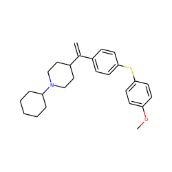 C=C(c1ccc(Sc2ccc(OC)cc2)cc1)C1CCN(C2CCCCC2)CC1 ZINC000001892240