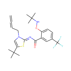 C=C=CCn1cc(C(C)(C)C)s/c1=N\C(=O)c1cc(C(F)(F)F)ccc1ONC(C)(C)C ZINC000142050180